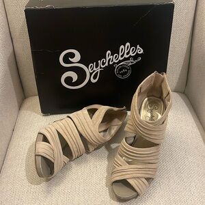 SEYCHELLES Natural Suede Sandal Heels